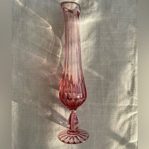 Pink Fenton thumbprint swung vase